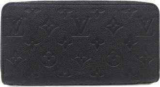 Louis Vuitton Black Leather Long Wallet (Bi-Fold) (Pre-Owned)