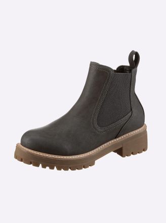 Heine Stiefelette HEINE, Damen, Gr. 37, grau (anthrazit), Synthetik, Schuhe Stiefelette