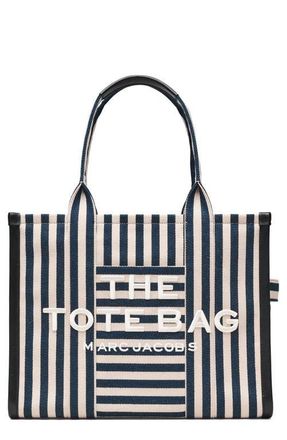 Marc Jacobs The Stripe Canvas Large Tote Bag in Blue Sea Multi at Nordstrom
