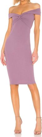 Nookie Dolly Midi Off Shoulder Dress In Soft Violet