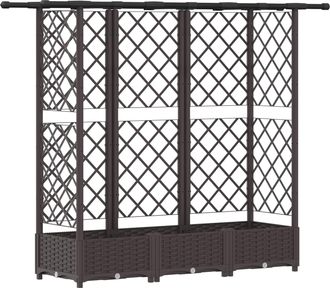vidaXL Cama Elevada Con Trellis Y Techo Marr&oacute;n 164 X 40 X 121 Cm Pp Vidaxl
