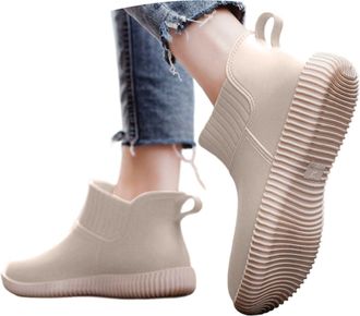 Generic Women Ankle Boots 2026 Womens Rain Shoes Fashionable Low Cut Rubber Non Slip Outdoor Work for Walking Washing Car All Season Comfortable Casual Wear w