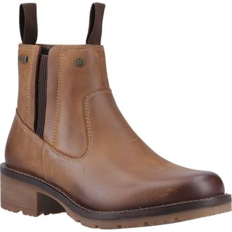 Hunter Skye Dealer Boot Leather Womens Dark Tan Boots - Beige - Size UK 7