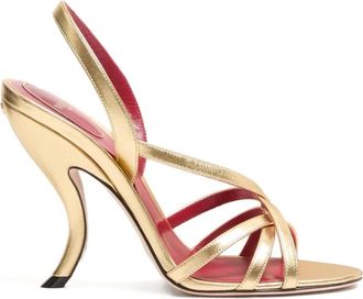 Valentino Garavani Fetishique Sandal - Dames - Sandalen met hakken - Geel - 37 1/2 EU - Nylon - Schoenen