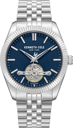 Kenneth Cole Open Heart Automatic Bracelet Watch, 43mm in Silver at Nordstrom