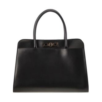 Fabiana Filippi Handbags, female, Black, Size: ONE SIZE Large Handbag with Metal Accessory
