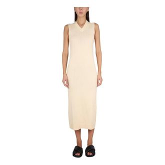 Aspesi Midi Jurk - Dames - Casual kleedjes - Beige - XS - Katoen - Kleedjes
