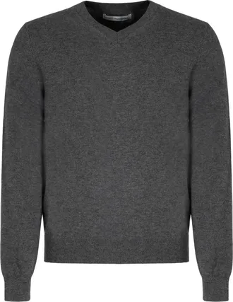 Comme Des Gar&ccedil;ons Wollen sweater met V-hals - Grijs