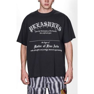 Pleasures Degree Cotton Graphic T-Shirt in Black at Nordstrom, Size Xx-Large