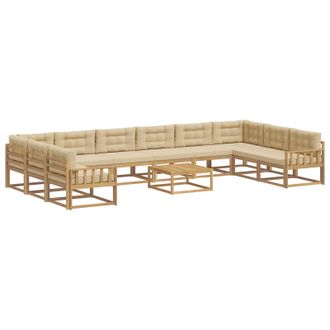 vidaXL Conjunto De Sof&aacute;s De Exterior 11 Uds. Y Beige Vidaxl
