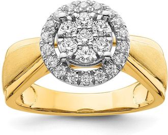 Diamond2Deal 14k Two-tone Lab Grown Diamond Engagement Ring 1/2Ct Clarity- VS Color- G-H