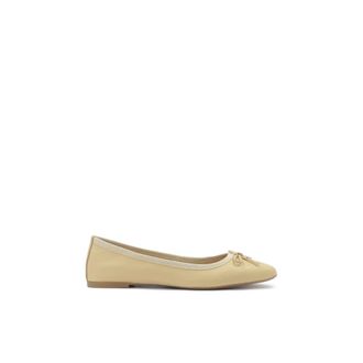 Kazar Schoenen, Dames, Beige, 41 EU, Leer, Klassieke leren ballerinas in roomkleur
