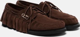 J.W.Anderson Ruffled suede boat shoes