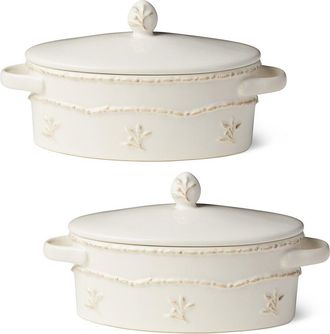 Certified International Heritage Set Of 2 Oval Mini Bakers
