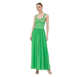 Beatrice .B Maxi jurk met gebreide top - Dames - Maxi kleedjes - Groen - M - Polyester - Kleedjes