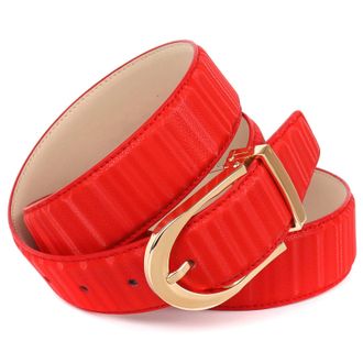 Anthoni Crown Lederg&uuml;rtel ANTHONI CROWN, Damen, Gr. 100, rot, Leder, unifarben, festlich, G&uuml;rtel Lederg&uuml;rtel, mit gl&auml;nzender ovaler Schliesse