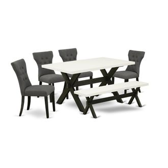 East West Furniture 6-Pc Dining room Table Set