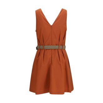 Brunello Cucinelli Womens Orange Cotton Casual Dress