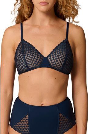 Simone P&eacute;r&egrave;le Subtile Triangle Wirefree Bra in Midnight at Nordstrom, Size X-Small