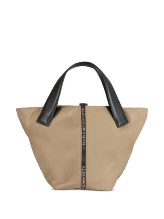 Alexander Smith small Lauren logo-strap tote bag - women - Nylon - One Size - Neutrals