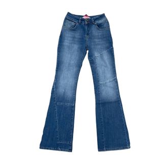 Bianco Womens Beverly Skinny Flair Jean With Seam Detail In Blue