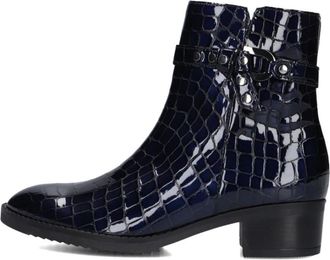 Gabor Blauwe Enkellaarsjes voor Stijlvolle Winter - Dames - Laarzen met Hak - Blauw - 40 EU - Wol - Schoenen