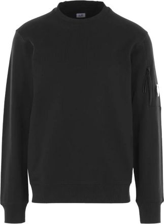 C.P. Company Fleece Sweatshirt met Verhoogde Textuur - Heren - Sweatshirts - Zwart - 2XL - Katoen - Hoodies & sweatvesten