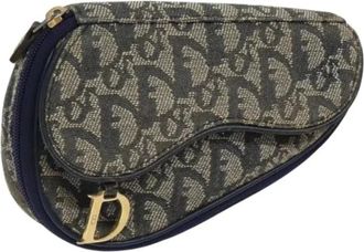 Dior Pre-owned Mini Bags, female, Blue, Size: ONE SIZE Pre-owned Trotter Canvas Pouch