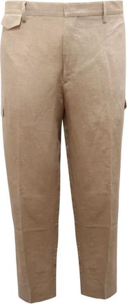 BRIGLIA 1949 Cargo katoen/linnen broek Easy Fit - Heren - Straight fit broeken - Beige - XL - Katoen - Broeken