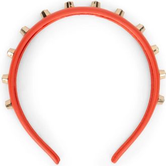 Red Valentino Haarband met Noppen - Dames - Haaraccessoires - Oranje - ONE Size - Leer - Accessoires