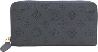 Louis Vuitton Mahina Navy Mahina Leather Long Wallet (Bi-Fold) (Pre-Owned)