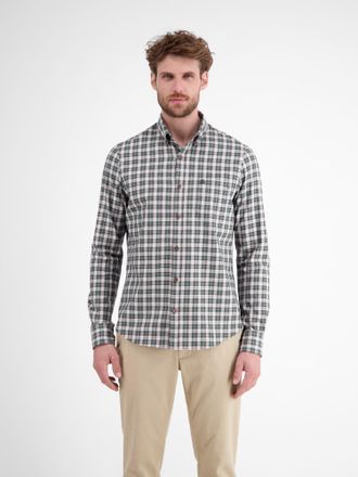 Lerros Karohemd LERROS LERROS Kariertes Herrenhemd, sportiv und stilbewusst, Herren, Gr. XXL, nordic olive, 100% Baumwolle, Hemden Karohemd