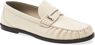 Saint Laurent Lauren Penny Loafer in Nero/naturale at Nordstrom, Size 35.5
