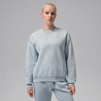 Nike Jordan Womens Jordan Brooklyn Fleece Crew-Neck Sweatshirt in Blue | FV7074-472
