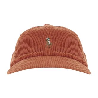 Polo Ralph Lauren Stretch Cotton Velvet Baseball Cap - Heren - Petten - Oranje - ONE Size - Katoen - Accessoires