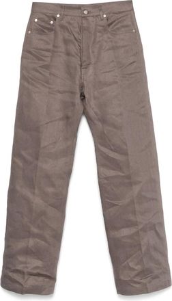 Rick Owens Moderne linnen jeans met wijde pijpen - Heren - Straight fit broeken - Grijs - W31 - Linnen - Broeken