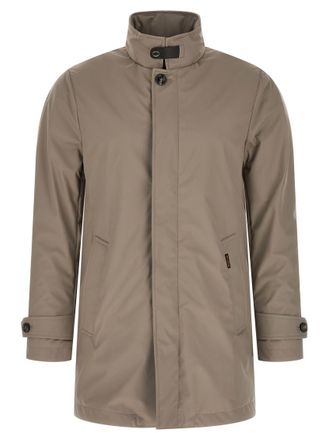 Moorer Grey Solid Mandarin Collar Jacket