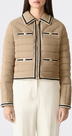 Mackage Petunia Water Repellent Braid Trim Down Puffer Jacket in Light Camel at Nordstrom, Size X-Large