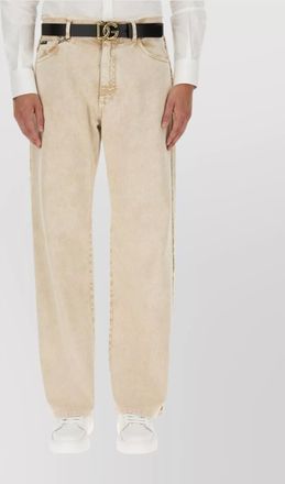Dolce & Gabbana denim trousers with belt loops and frayed edges