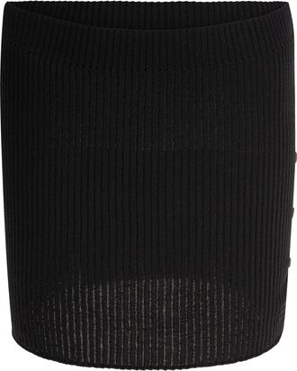 Courr&egrave;ges Womens Black Merino Wool Skirt Cotton - Size Medium