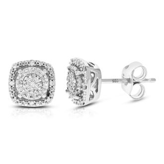 Vir Jewels 1/6 cttw Lab Grown Diamond Composite Earrings in Sterling Silver With Push Backs For Women