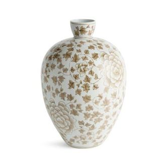 Napa Home & Garden Province Brown Porcelain Lotus Bottle Vase at Nordstrom