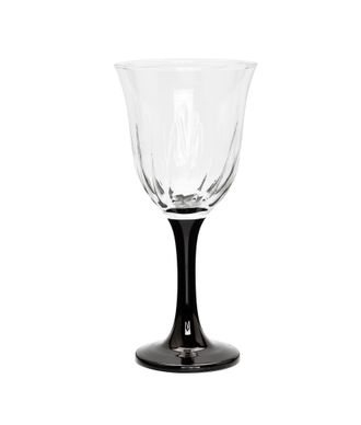 Classic Touch Set of 6 Black Footed Water Glasses