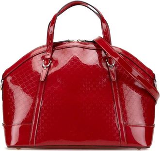 Gucci Pre-owned Handbags, female, Red, Size: ONE SIZE Pre-owned Leather Top Handle Bag