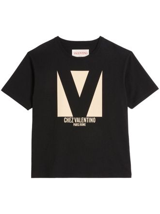 ☆Valentino☆セール！ブルーミング プリントコットン Tシャツ SOLD}Valentino ヴァレンティノ ダークブルーミング プリント