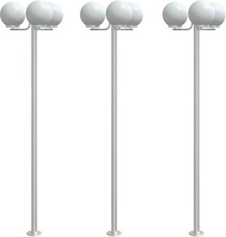 vidaXL Vidaxl - Outdoor Floor Lamps 2 pcs Silver 215 cm Stainless Steel