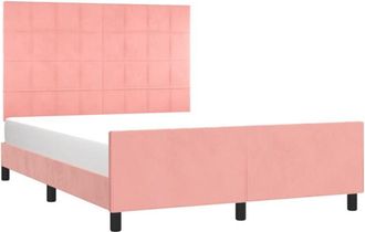 vidaXL Vidaxl - Estructura De Cama Sin Colch&oacute;n Terciopelo Rosa 140x190 Cm