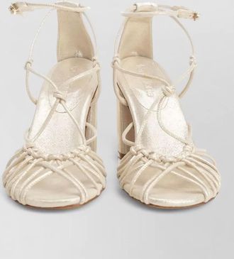 Forte_Forte leather sandals block heel open toe