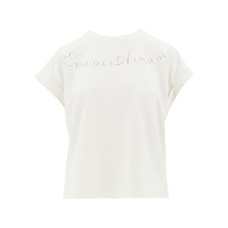 Emporio Armani Swimwear T-shirt with see-through logo Woman S