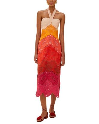 Farm Rio Farm Rio Summer Gradient Richelieu Midi Dress